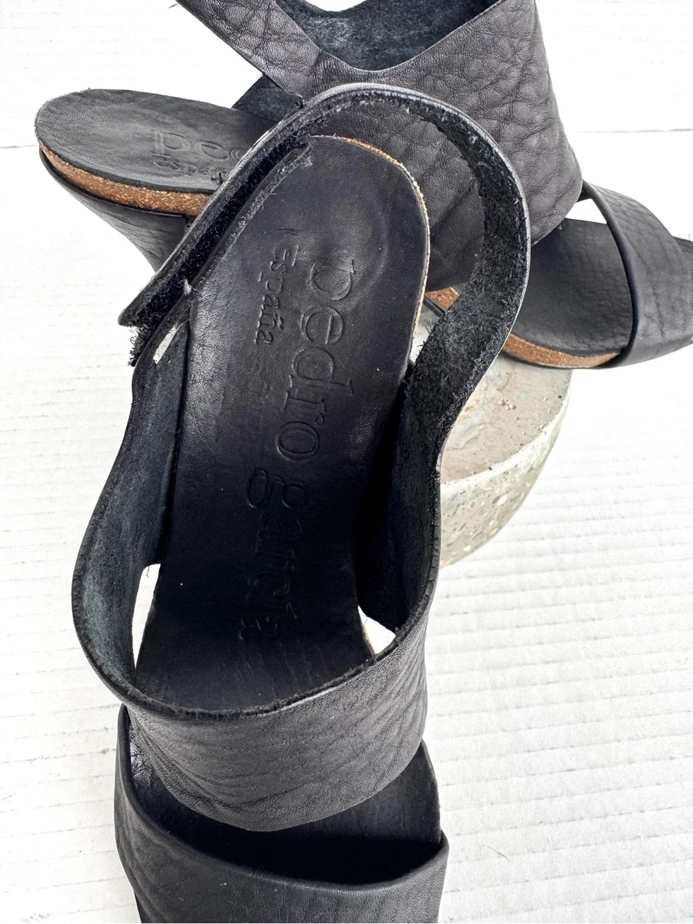 Pedro García Black Leather Kitten Heel Slingback Sandals, EU 36 (US 6)